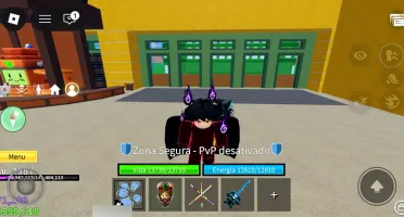 conta de Roblox com skins e itens raros no blox fruits