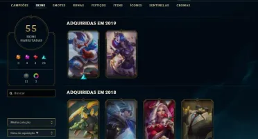 Conta Diamante 4 88 Campeões 55 Skins