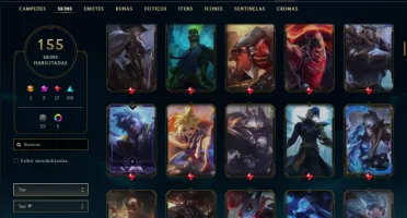 Conta platina 4 com 155 skins e 117 champs (MAIN JG)