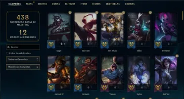 Conta platina 4 com 155 skins e 117 champs (MAIN JG)