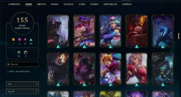 Conta platina 4 com 155 skins e 117 champs (MAIN JG)