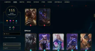Conta platina 4 com 155 skins e 117 champs (MAIN JG)