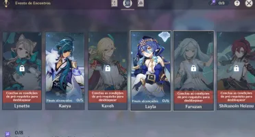 Conta Genshin Impact AR56 Varesa+kinich+Alercchino+itto+