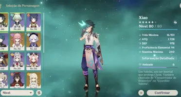 Conta ar44 xiao + lança primitiva, yae , ayato
