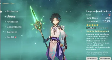 Conta ar44 xiao + lança primitiva, yae , ayato