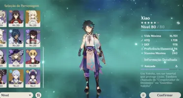 Conta ar44 xiao + lança primitiva, yae , ayato
