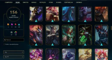 Conta Platina 4 com TODOS os champs e 156 Skins ( MAIN MID )