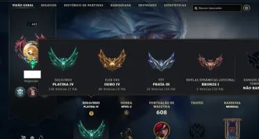 Conta Platina 4 com TODOS os champs e 156 Skins ( MAIN MID )