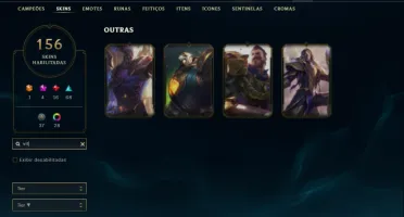 Conta Platina 4 com TODOS os champs e 156 Skins ( MAIN MID )