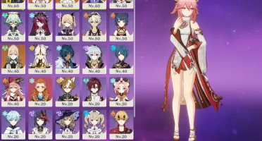 Tighnari + Yae Miko + Kokomi + Jean + falcão arma 5* AR42