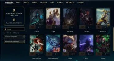 Conta bronze 2 com 27 Champ e 1 Skin + 10 Fragmentos de skin