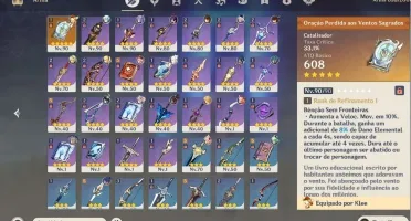 AR55 Klee+Venti+Keqing C1+Qiqi+Zhongli + Oração perdida 5*