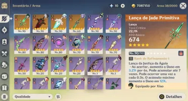 Ar 55 , Xiao (c1), Mona (c1) , Hutao , Keqing + 4 armas t5