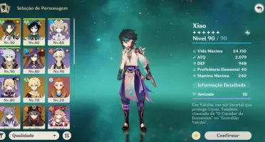 Ar 55 , Xiao (c1), Mona (c1) , Hutao , Keqing + 4 armas t5