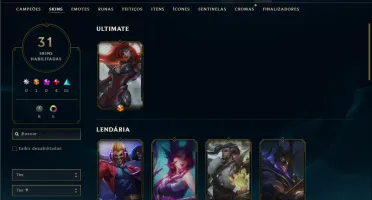 Prata 4 com 70 Champs e 31 Skins ( ADC / MID / JG )