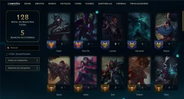Ouro 1 com 55 Champs e 38 Skins