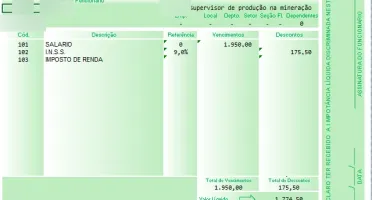 Modelo de Holerite / Contracheque / Planilha de Folha de Pag