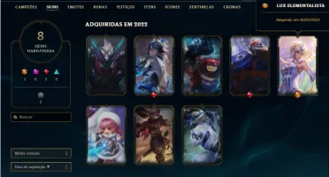 Conta bronze 2 com 8 Skins e 37 Champs
