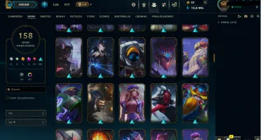 Conta de Lol com 158 skins e todos os champs