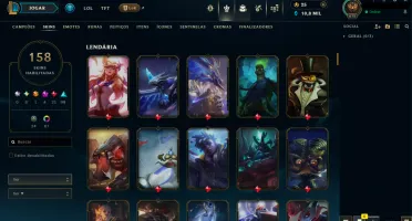 Conta de Lol com 158 skins e todos os champs