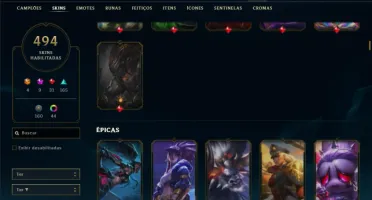 Esmeralda 3 com TODOS os champs e 494 Skins + 10 Vitoriosas