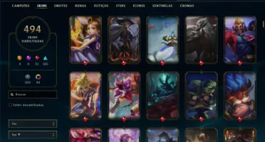 Esmeralda 3 com TODOS os champs e 494 Skins + 10 Vitoriosas