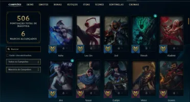 Esmeralda 3 com TODOS os champs e 494 Skins + 10 Vitoriosas