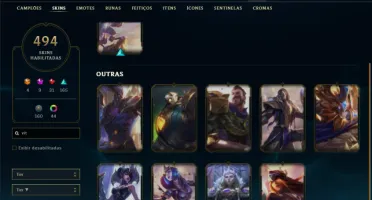Esmeralda 3 com TODOS os champs e 494 Skins + 10 Vitoriosas