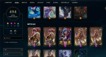 Esmeralda 3 com TODOS os champs e 494 Skins + 10 Vitoriosas