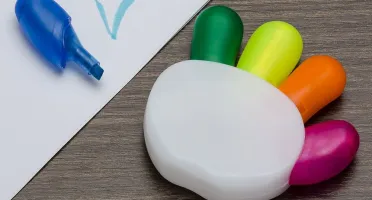 Caneta Marca Texto Mãozinha 5 Cores Personalizada
