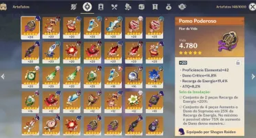 RAIDEN, HUTAO, KAZUHA, DILUC, MONA E JEAN C1 + HARPA