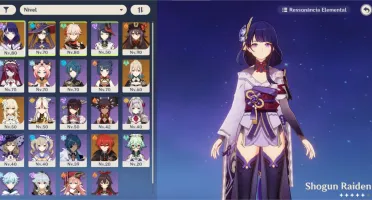 RAIDEN, HUTAO, KAZUHA, DILUC, MONA E JEAN C1 + HARPA