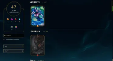 Conta Faltando 10 champs para TODOS com 47 skins