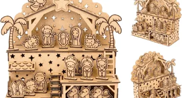 Presépio de natal em MDF, Casinha 3 andares, Decoração