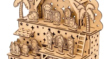 Presépio de natal em MDF, Casinha 3 andares, Decoração