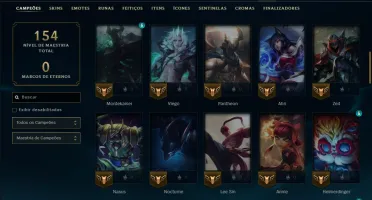 Diamante 3 com 70 Champs e 16 Skins