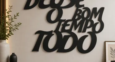 Quadro Deus é Bom o Tempo Todo em MDF 50 x 35 cm