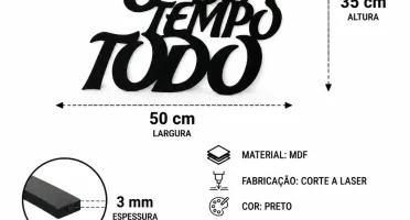 Quadro Deus é Bom o Tempo Todo em MDF 50 x 35 cm