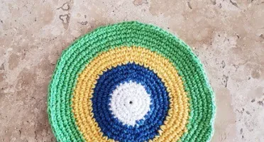 Kit Sousplat e Porta Copo Brasil em Crochê