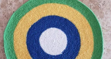 Kit Sousplat e Porta Copo Brasil em Crochê