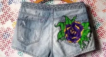 Short jeans THArt Rosa customizado