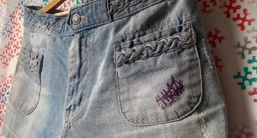 Short jeans THArt Rosa customizado