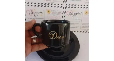 Kits Xícara e Pires Pretos Personalizados