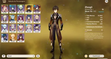 conta genshin com zhongli+Eula+Mona+falcão
