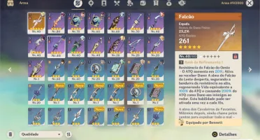conta genshin com zhongli+Eula+Mona+falcão