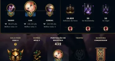 Conta lol lvl 217, OURO 2