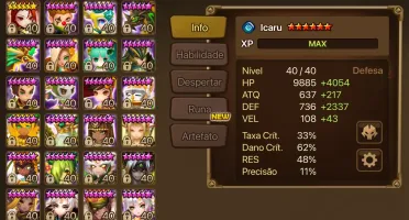 Conta Summoners War NAT 5 LD Qitian Dasheng (macaco de luz)