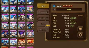 Conta Summoners War NAT 5 LD Qitian Dasheng (macaco de luz)