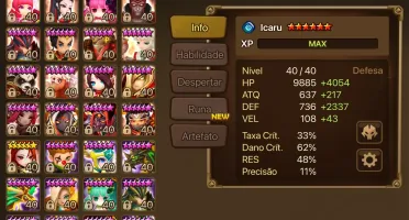 Conta Summoners War NAT 5 LD Qitian Dasheng (macaco de luz)