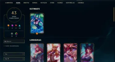 Esmeralda 4 com 65 Champs e 43 Skins + 75 Espolios